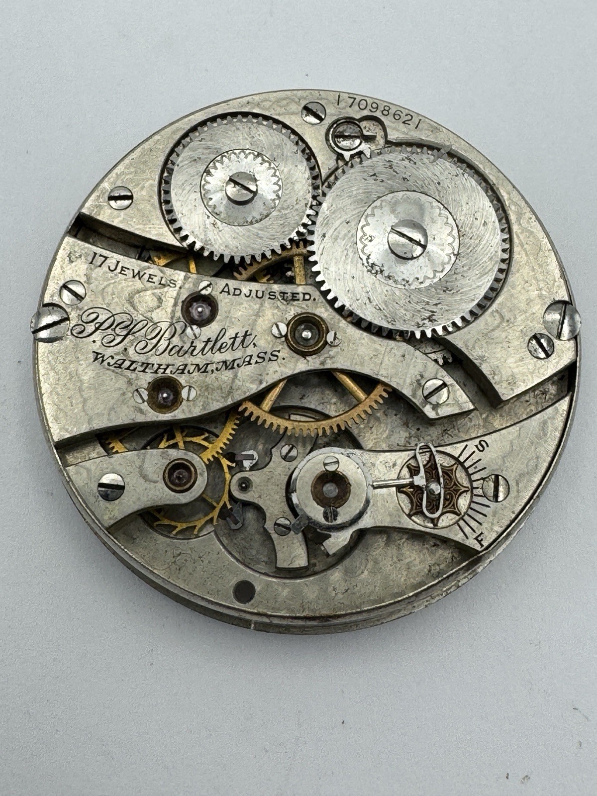 Vintage Waltham 16s PS Bartlett Model 1908 Partial Pocket Watch Movement – Parts