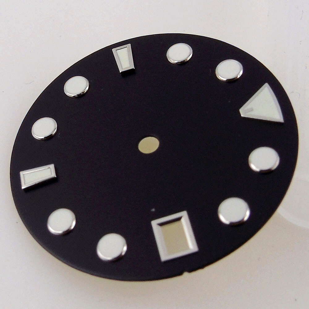28.5mm Black Watch Dial Date Window Fit NH35 NH36 Automatic Movement Parts New