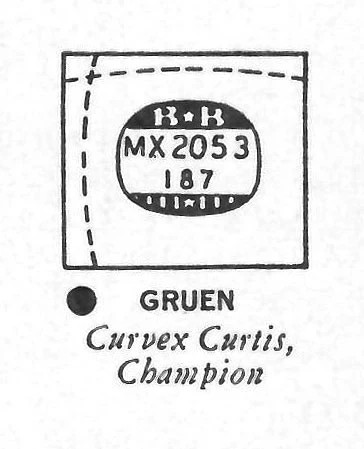 GRUEN : CURVEX-CHAMPION (AND OTHERS) – Rectangle 20.5mm x 18.7mm