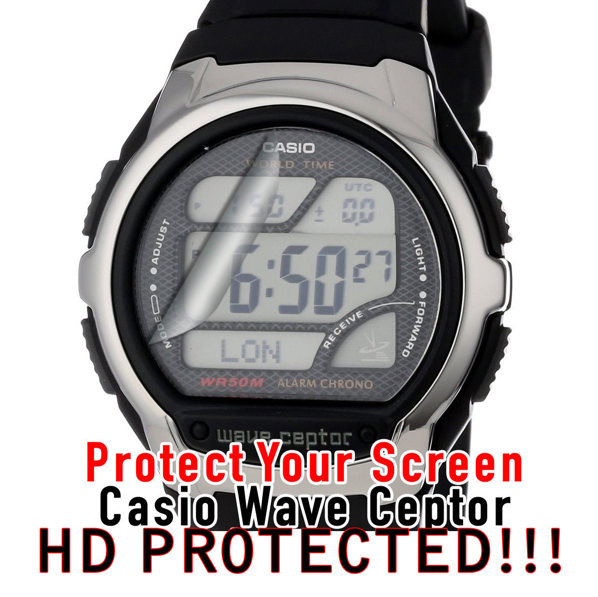 Casio Wave Ceptor WV58A or 58RD HD Crystal Screen Protector Set of 2