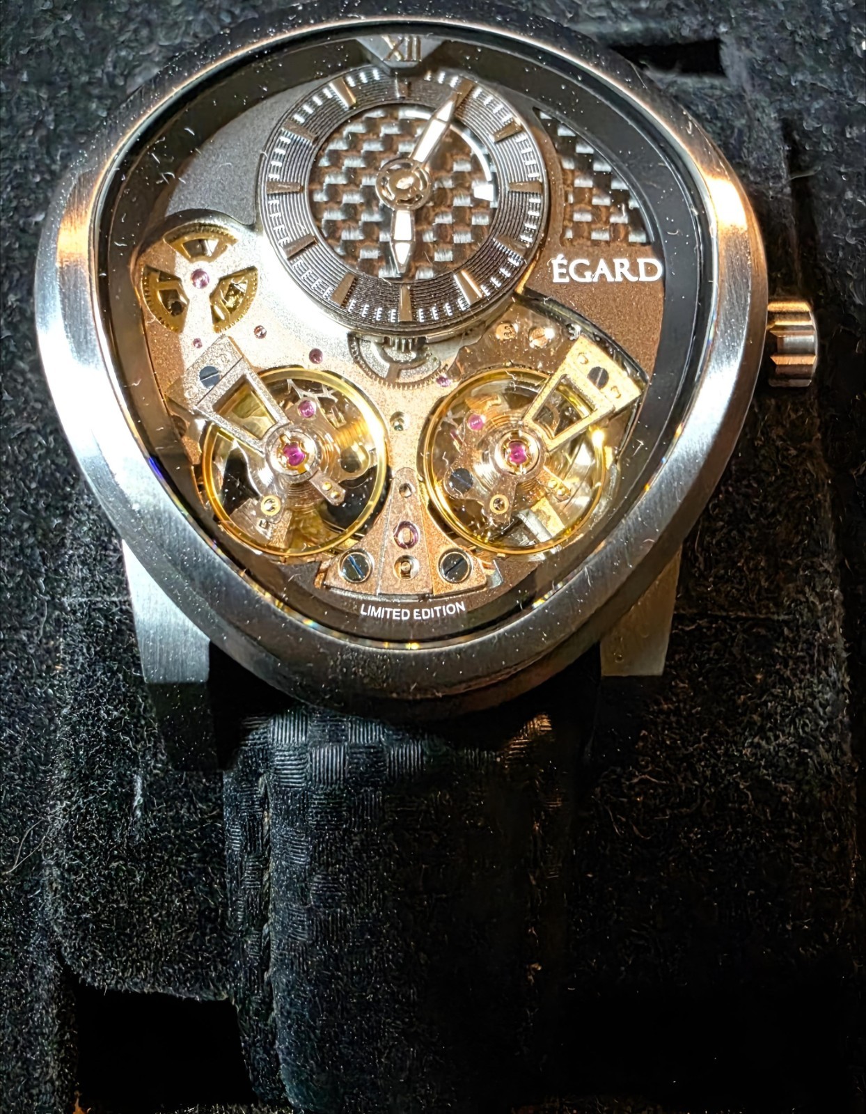 ÉGARD Quantus Carbon Beast Automatic Skeleton Men’s Watch Box/Papers