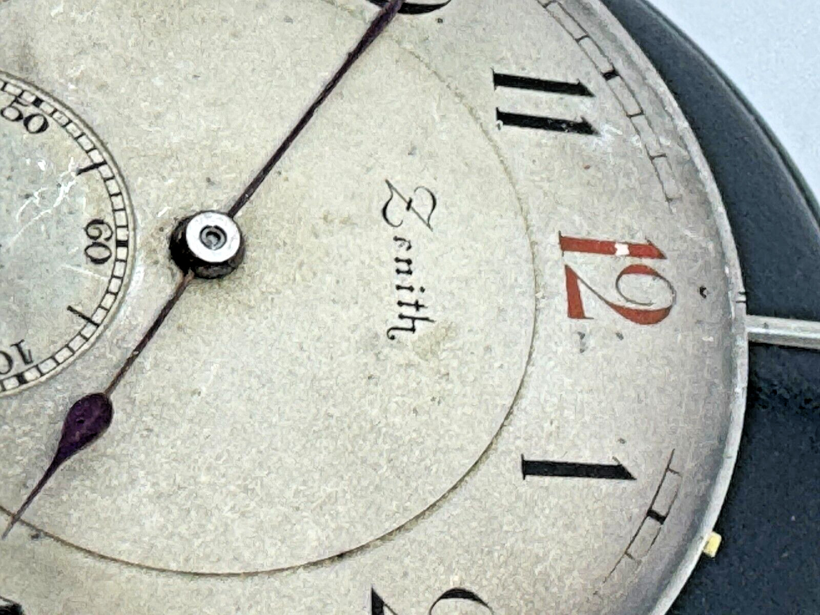 Vintage 38mm Pocket Zenith Tree Dial Complete Movement, Crown, Balls