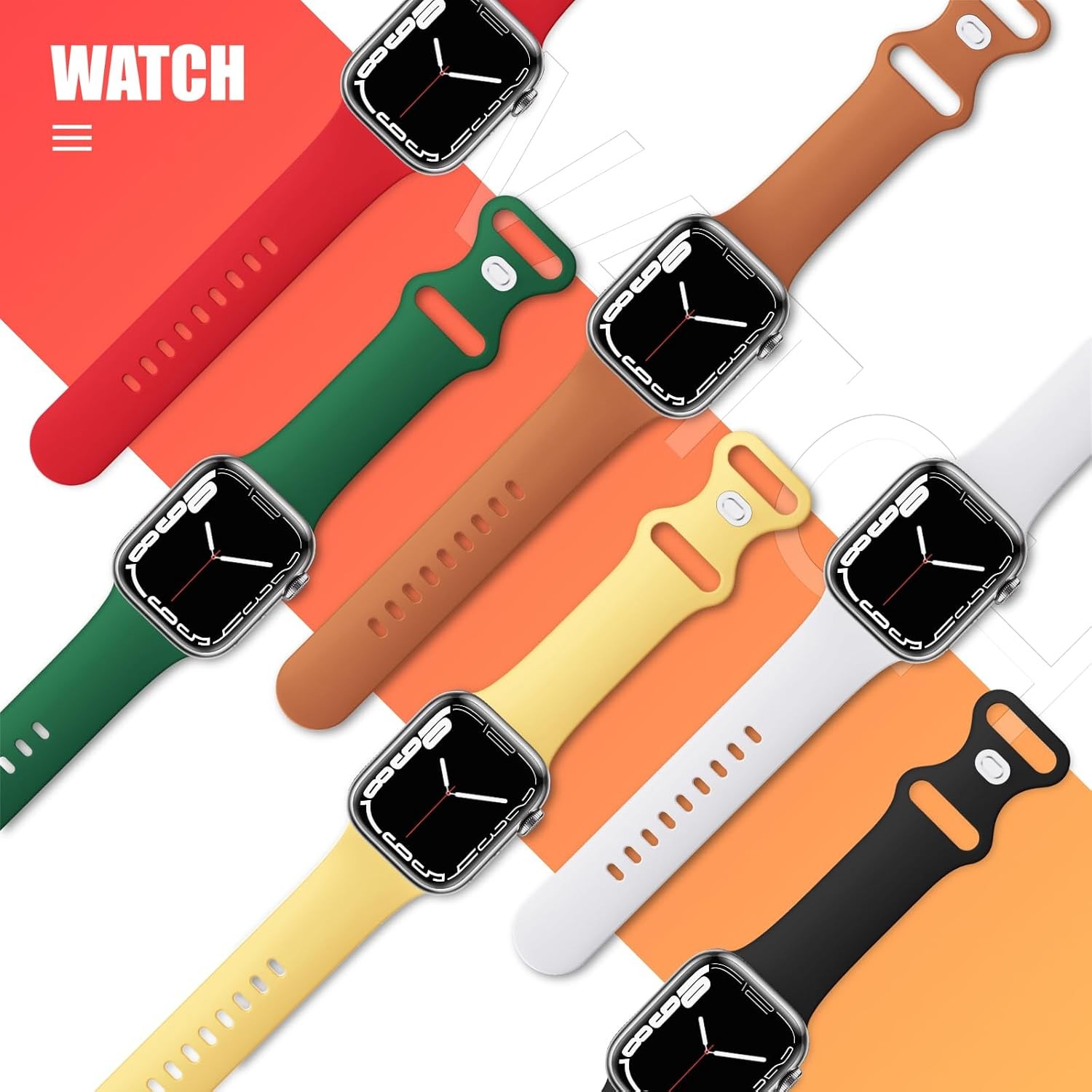 (6 Pack) Sport Bands Compatible with Apple Watch Band 38mm 40mm 41mm 42mm 44m…