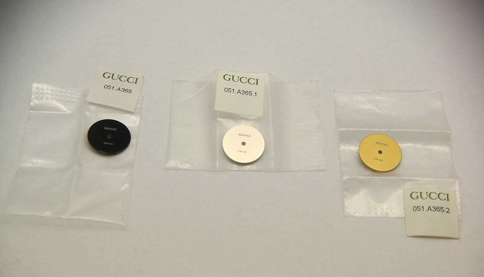 NIB Gucci Ladies 1400 L Replacement Dials – Black, Silver and Gold