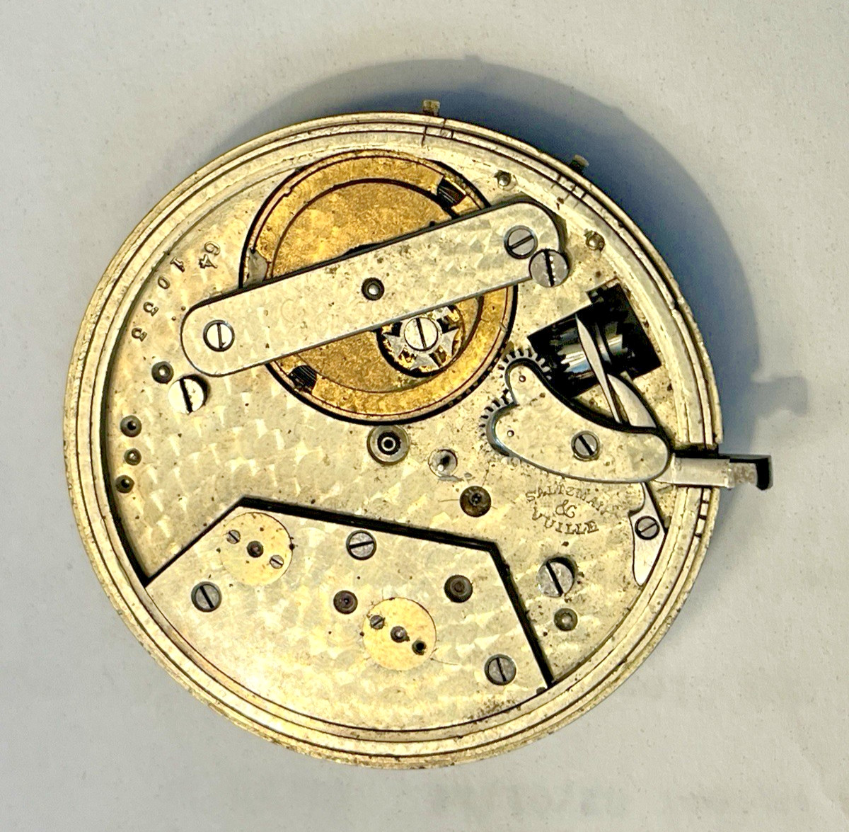 AUGUSTE SALTZMAN 45.22mm POCKET WATCH MOVEMENT RUNNING FREE SHIPPING