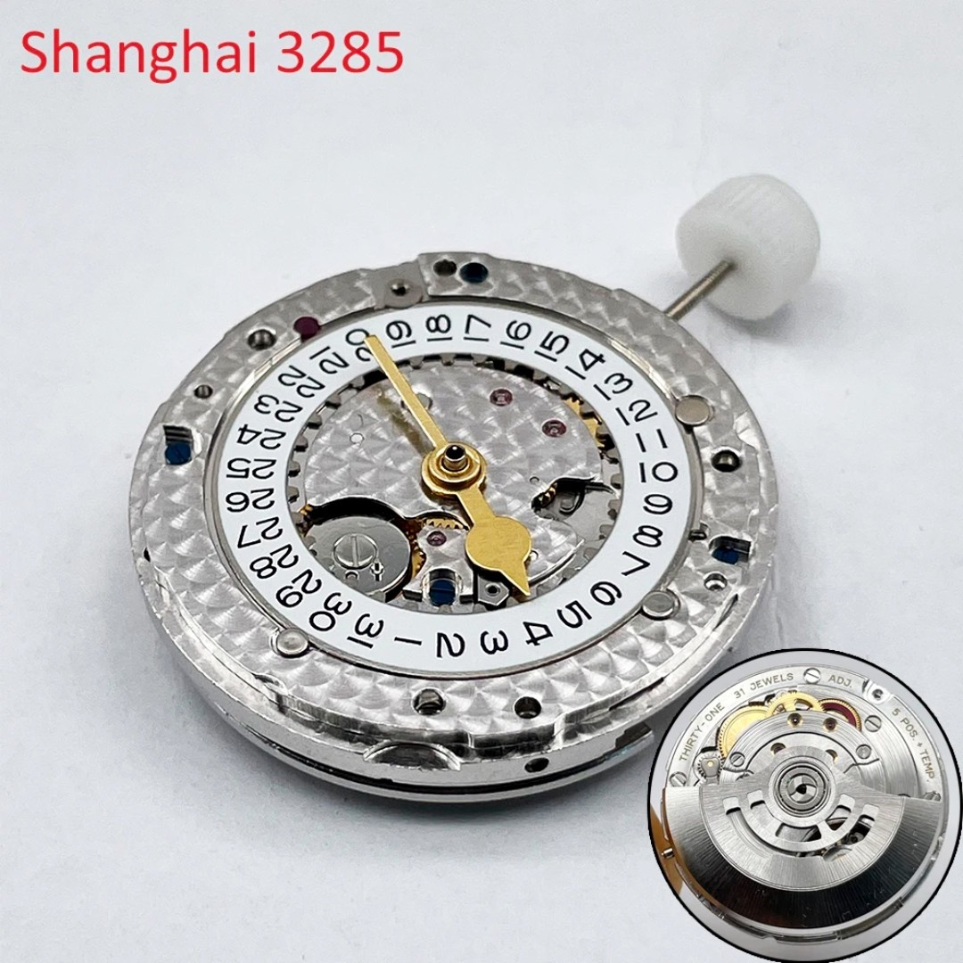 Shanghai VR 3285 GMT Movement 31 Jewels Blue Hairspring 4 Hands Fits 3285 Case