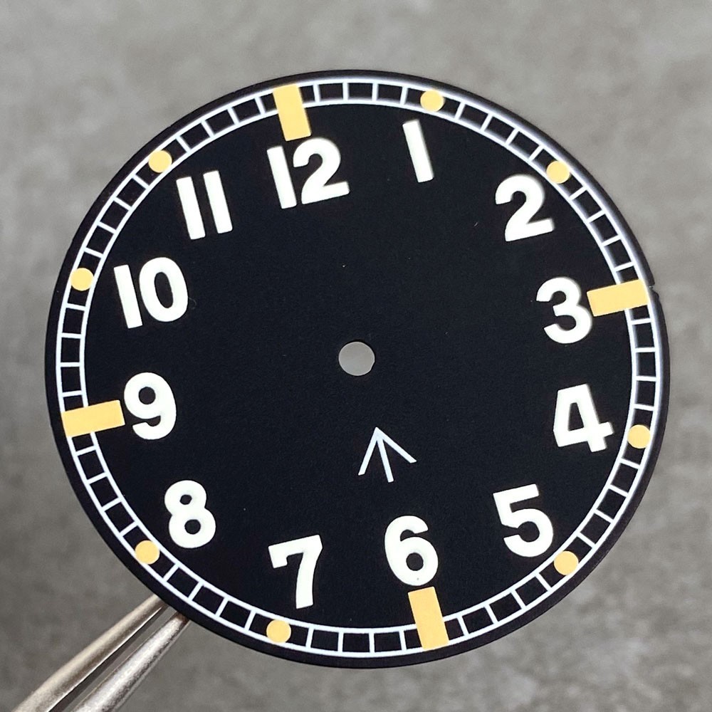 Sterile 33.5mm BlackDial Arabic Number Fit for NH35 PT5000 8215 Pilot Watch Part