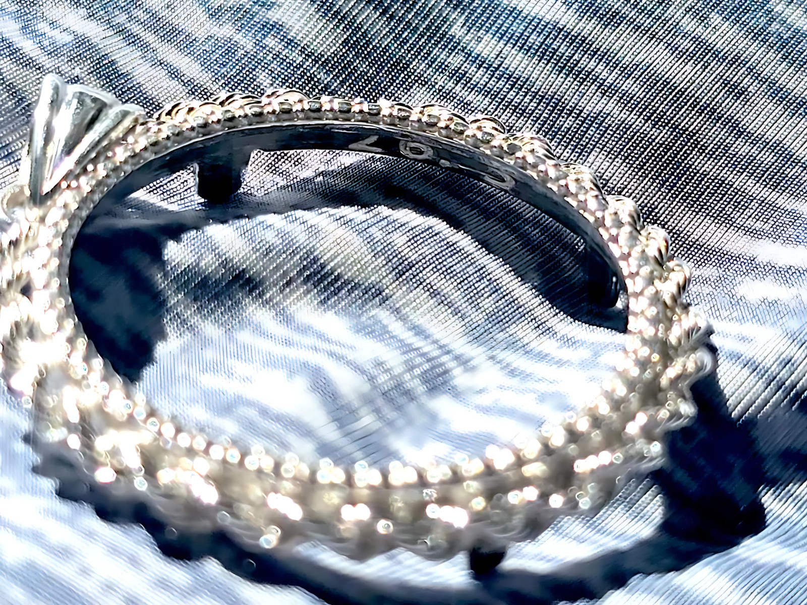 925 Sterling Silver Prong Back Illusion Rope Bezel for 26mm Susan B Anthony