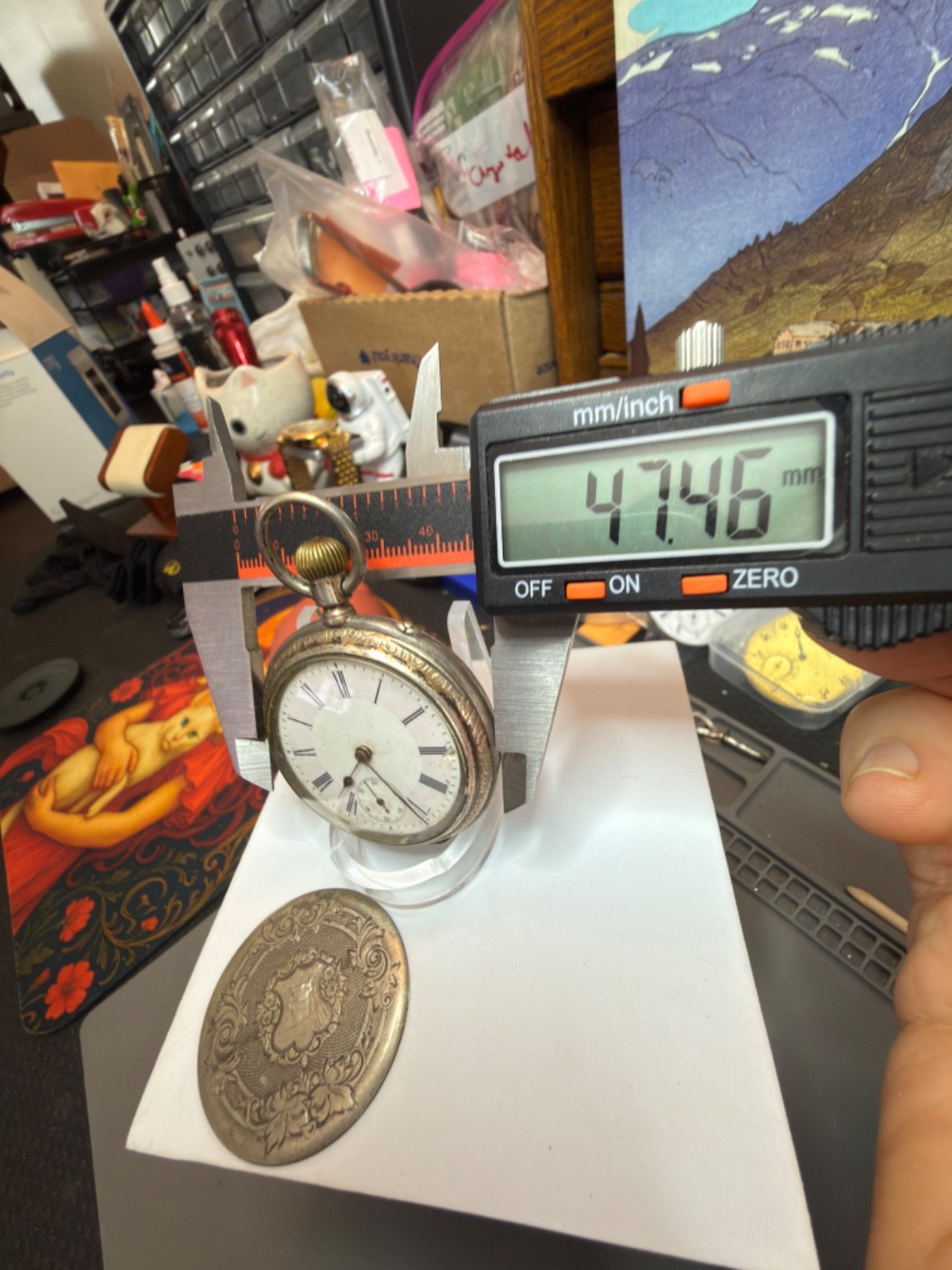 For Project or Parts: Astra Movement, Unsigned Case, 800 Silver, Needs a service