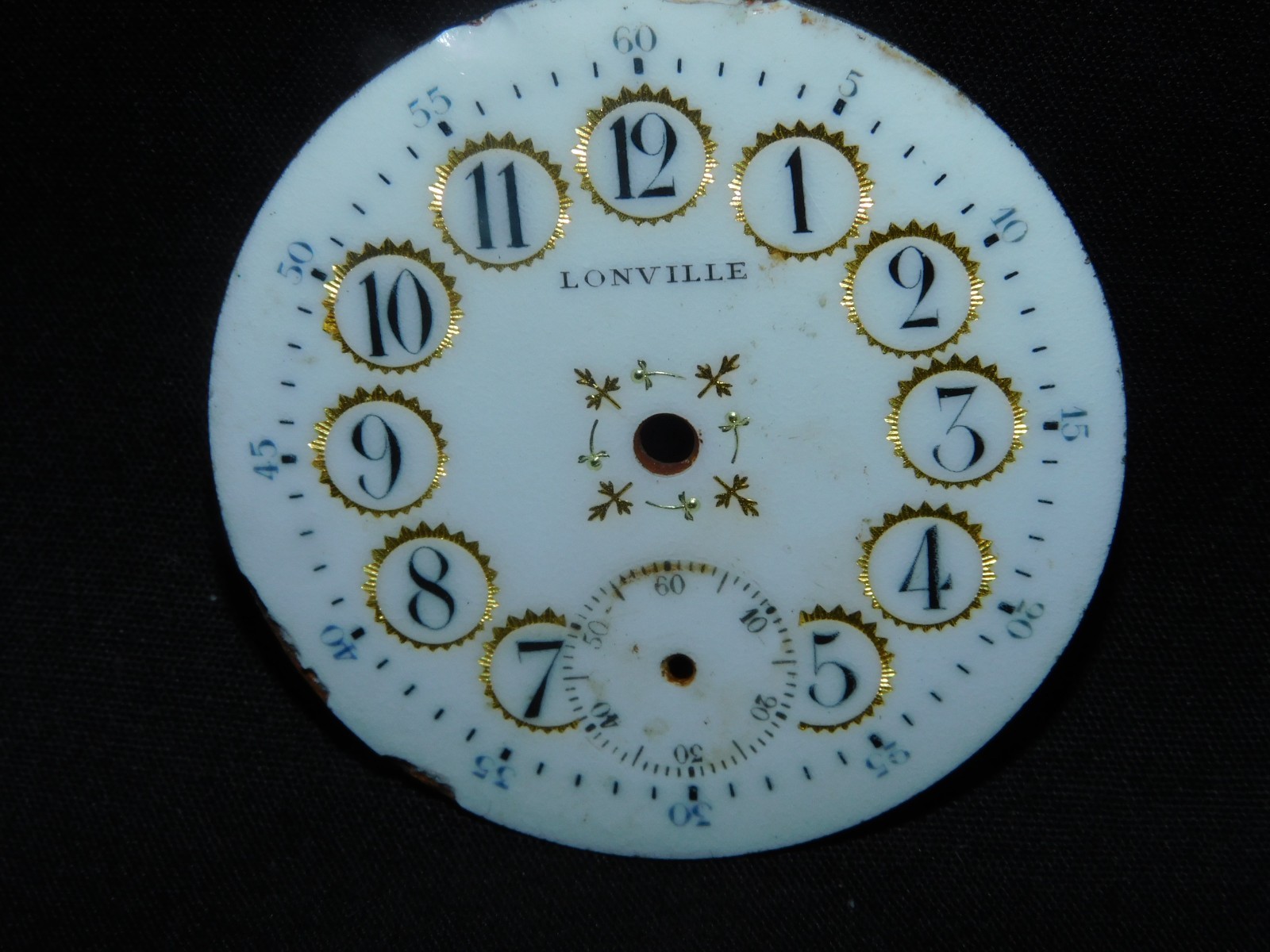 VINTAGE LONVILLE RAILROAD POCKET WATCH ENAMEL DAIL ONLY – WHITE – FREE SHIPPIN