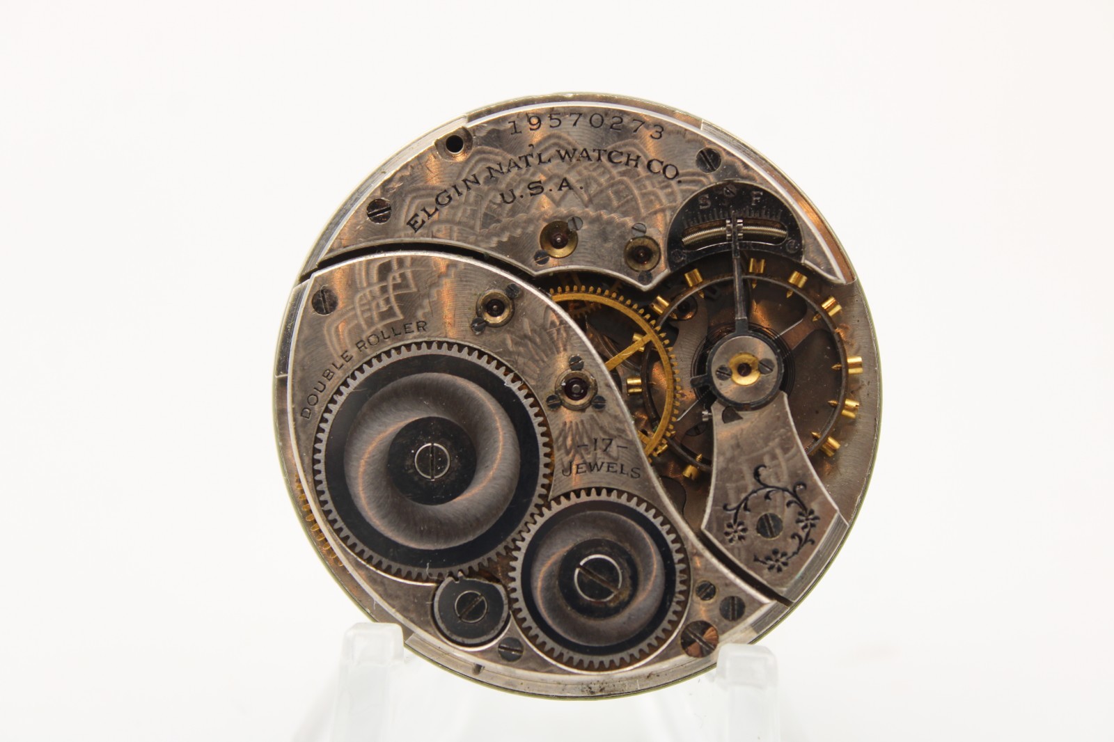 1917 ELGIN POCKET WATCH MOVEMENT 19570273 GRADE 345 12s 17j (JM2)