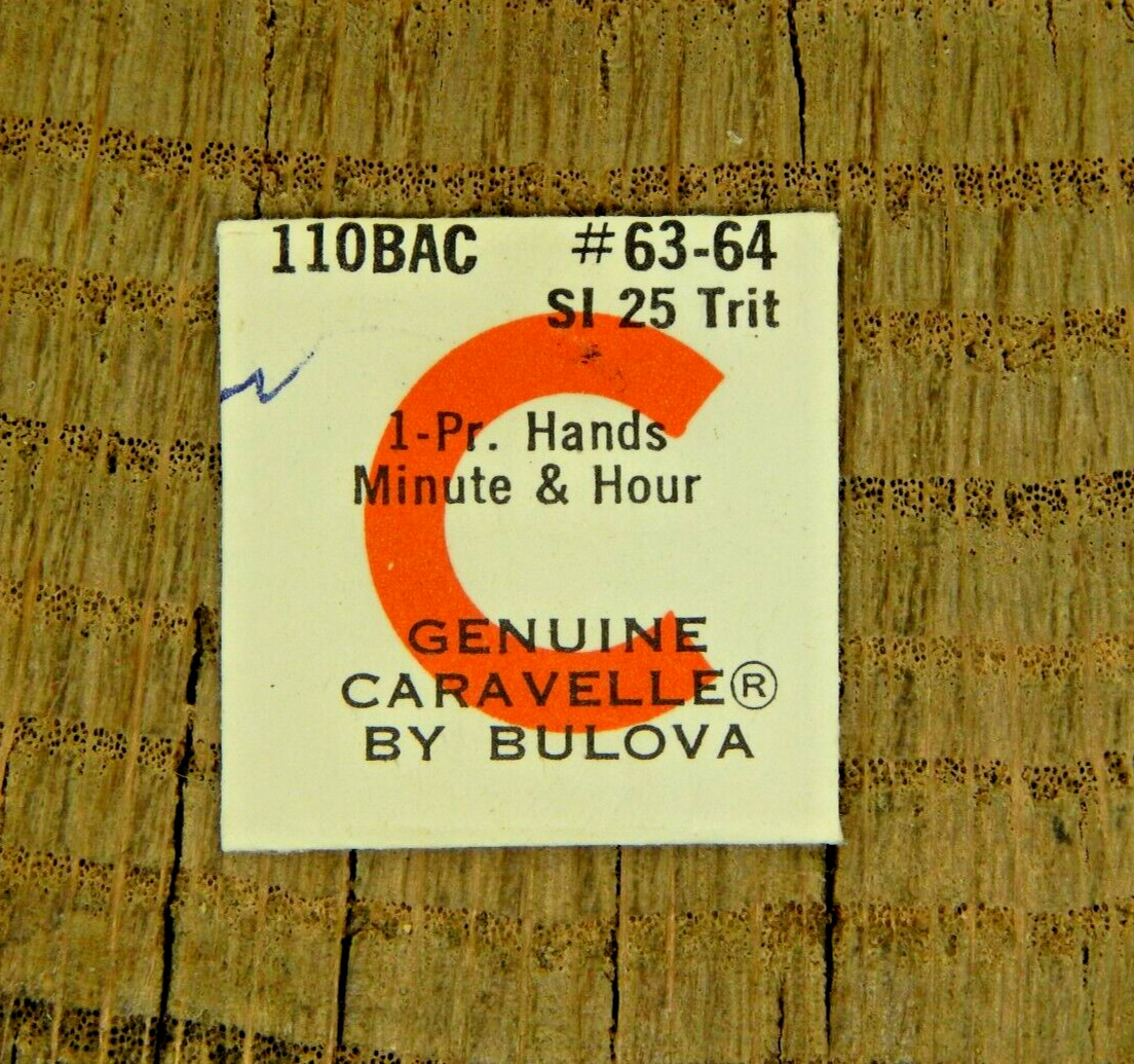 Genuine Caravelle 11OBAC SI 25 TRIT Set of Hands Watch Part 63-64 NOS