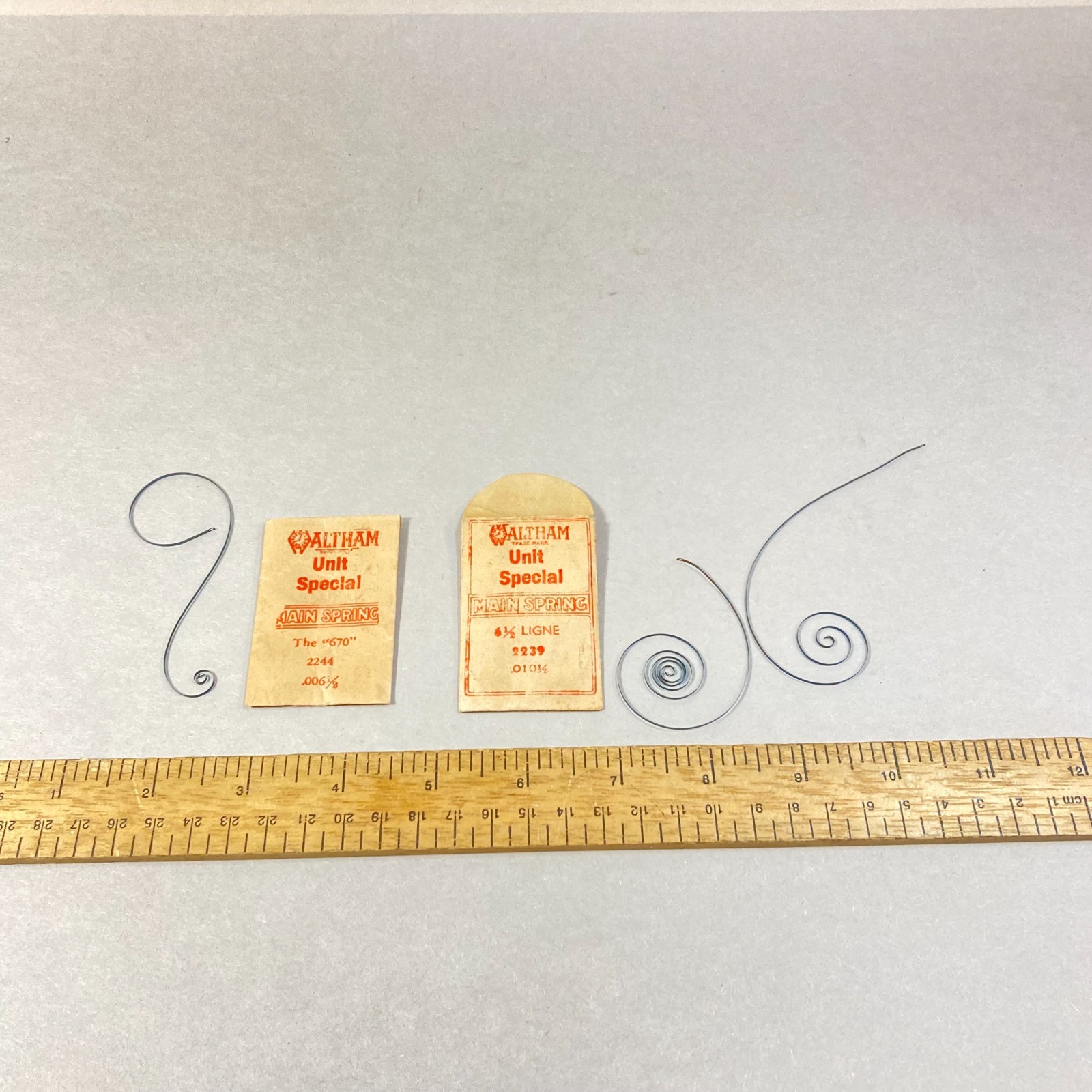 Vintage Waltham Unit Special Mainspring 2 Pc 2 Sizes Watch Replacement Parts