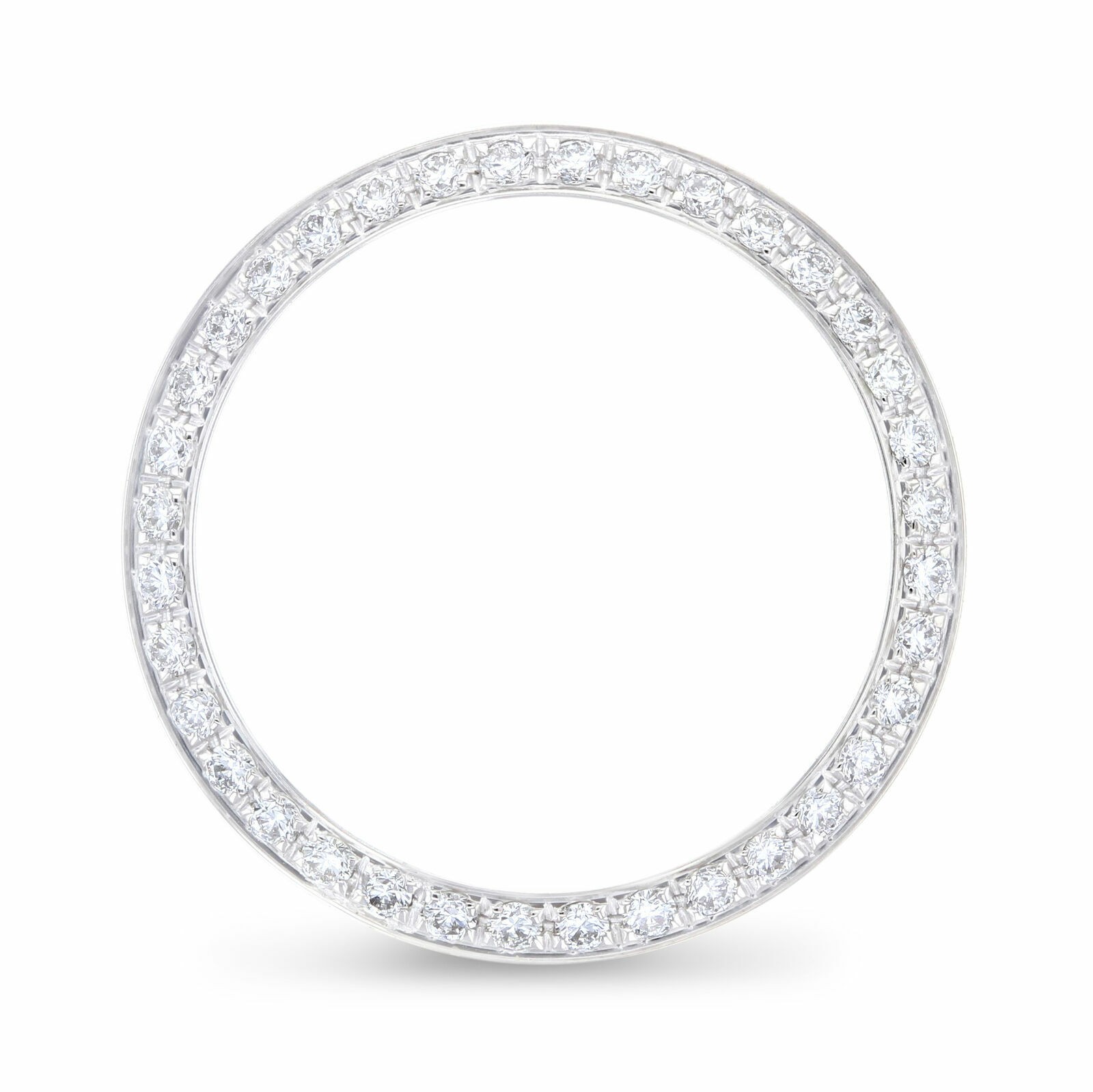 24MM WHITE GOLD .70CT BEAD PAVE NATURAL DIAMOND BEZEL FOR ROLEX NO DATE 67180