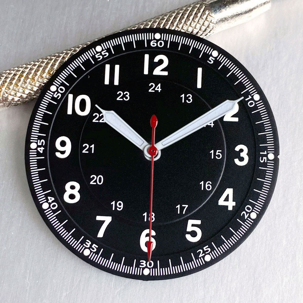 33.5mm Black Silver Blue Watch Dial Hand Lume Fit NH35 NH36 Miyota 8215 PT5000