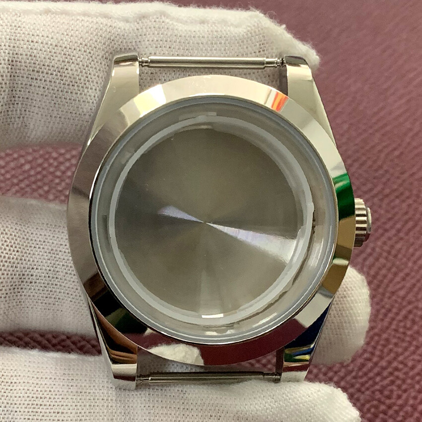 39MM 316L Steel Polished Watch Case Sapphire Mirror for 8215/2813 Movement Part