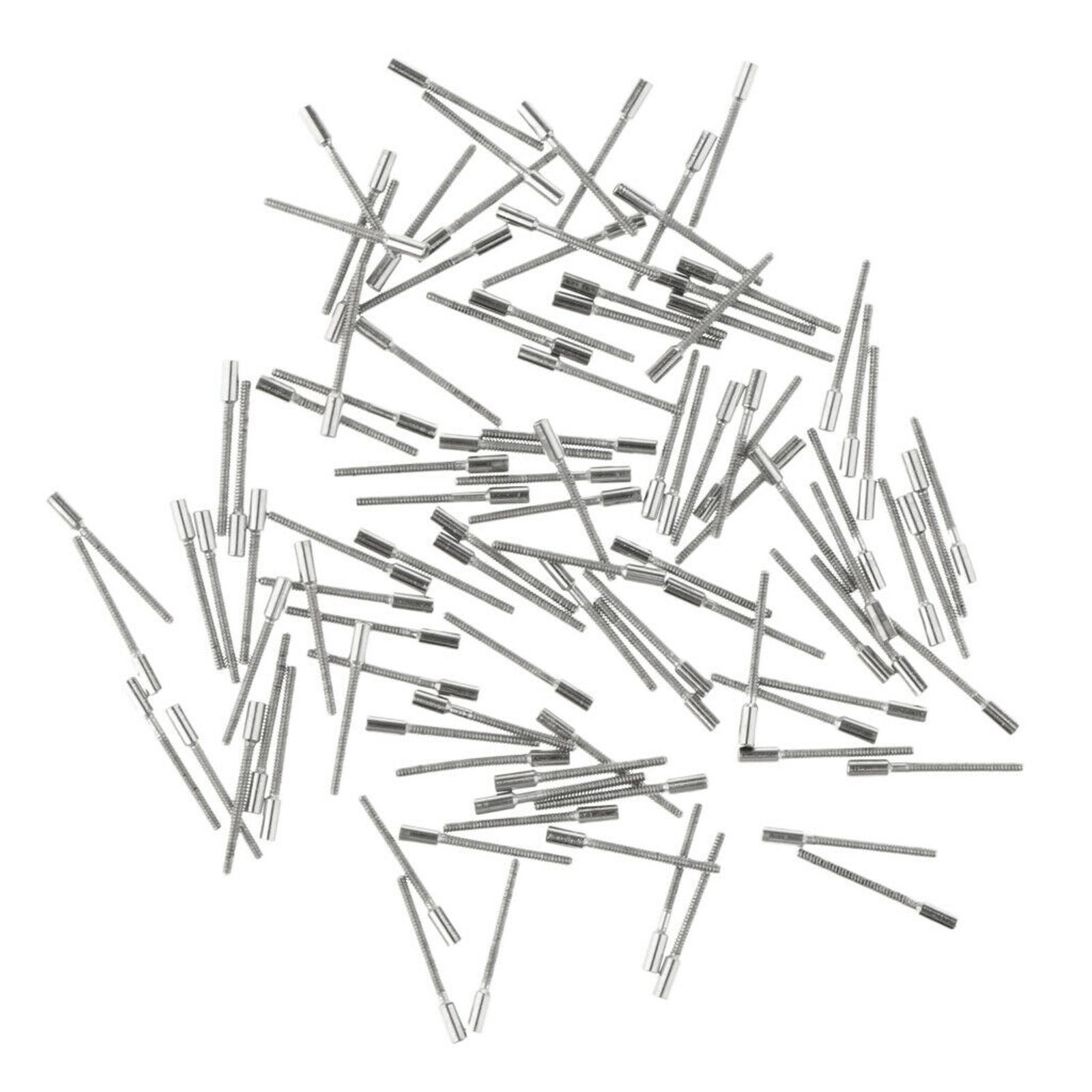 100Pcs 0.9mm Stainless Steel Watch Stem Extender Winding Extension Pole Bars Set
