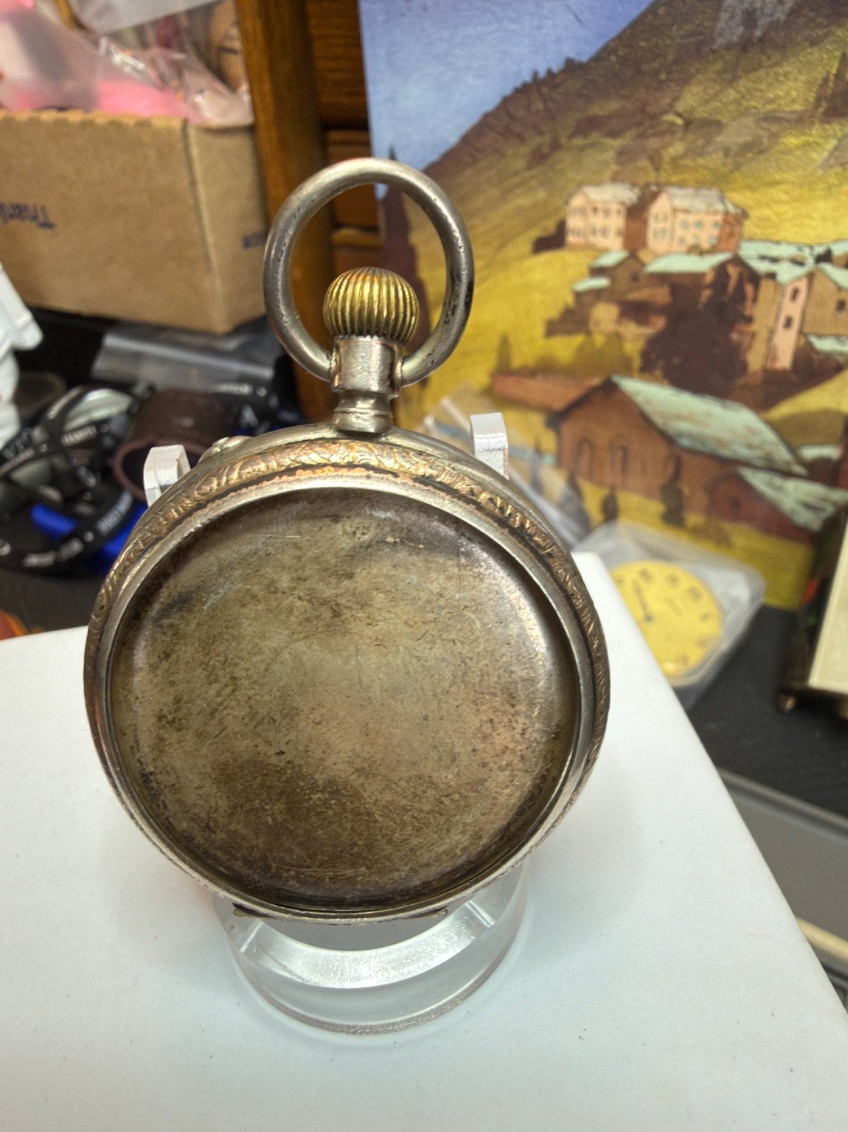 For Project or Parts: Astra Movement, Unsigned Case, 800 Silver, Needs a service