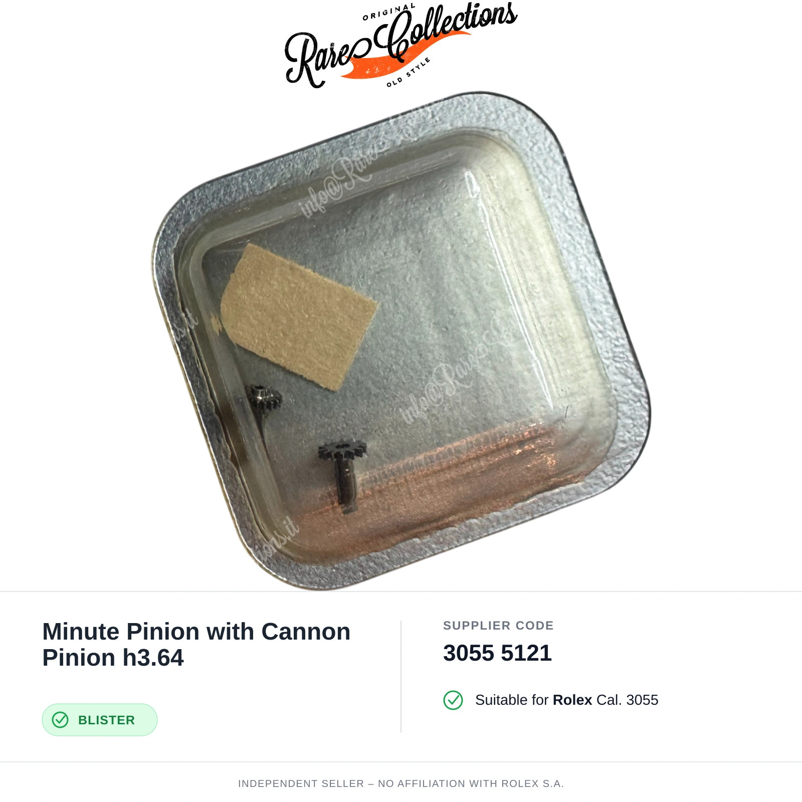 Minute Pinion with Cannon h3.64 for Rolex (cod. 3055 5121) — New Blister NOS X1