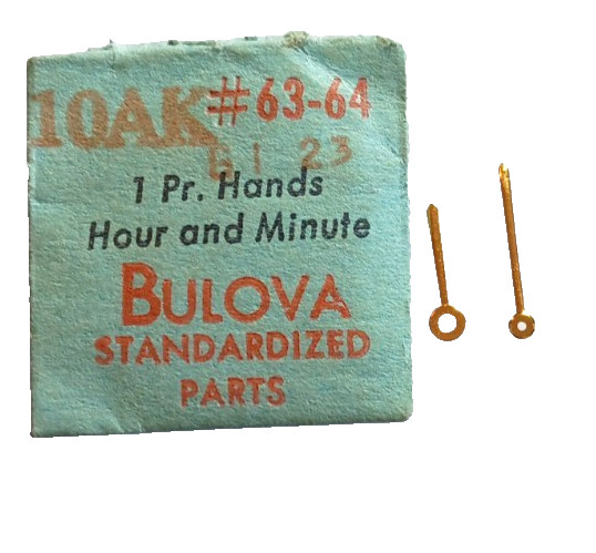 Bulova 10AK Watch Hands Gold Index 23 watch part #63-64
