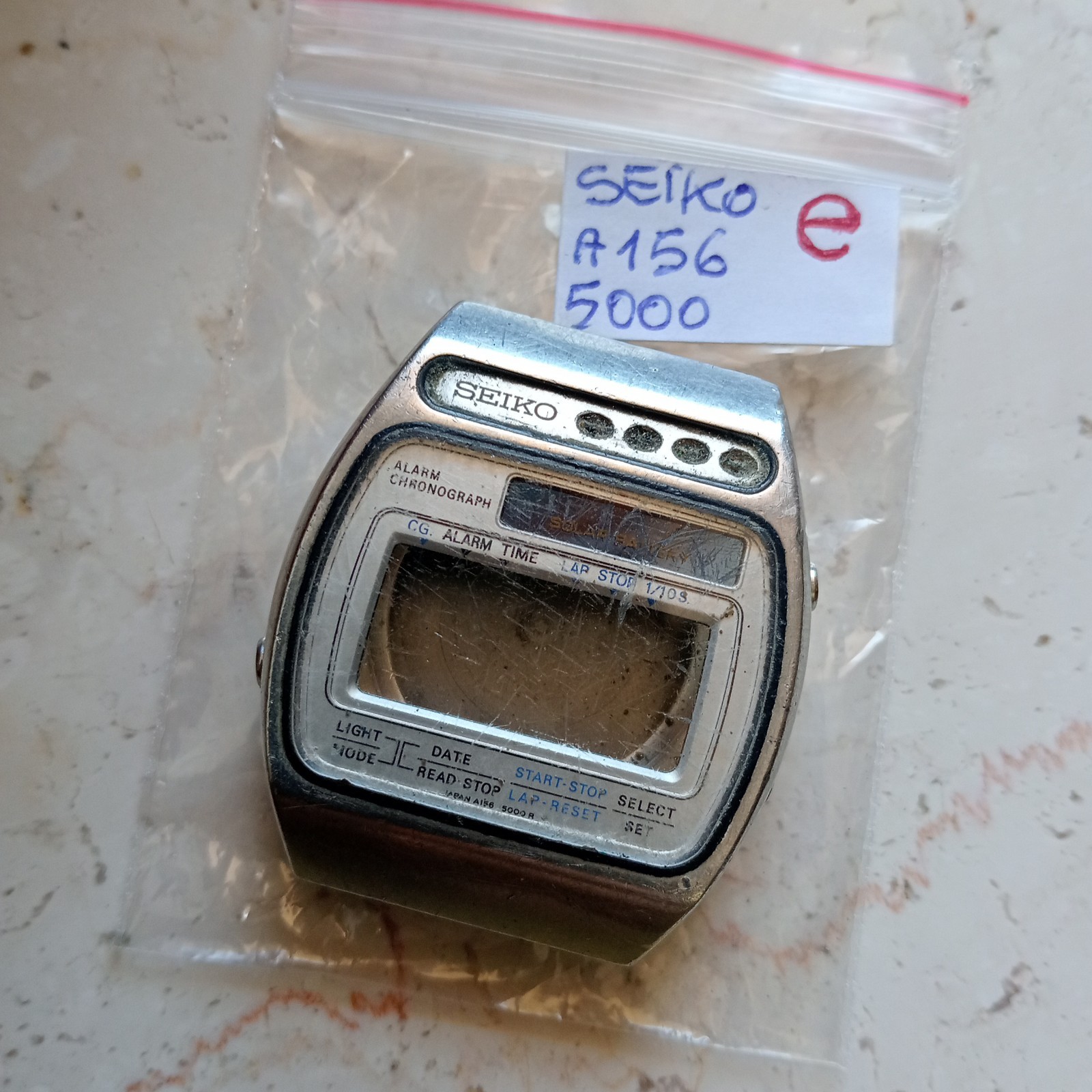 Seiko ref. A156-5000 Vintage USED Steel Case, Cases, Buttons