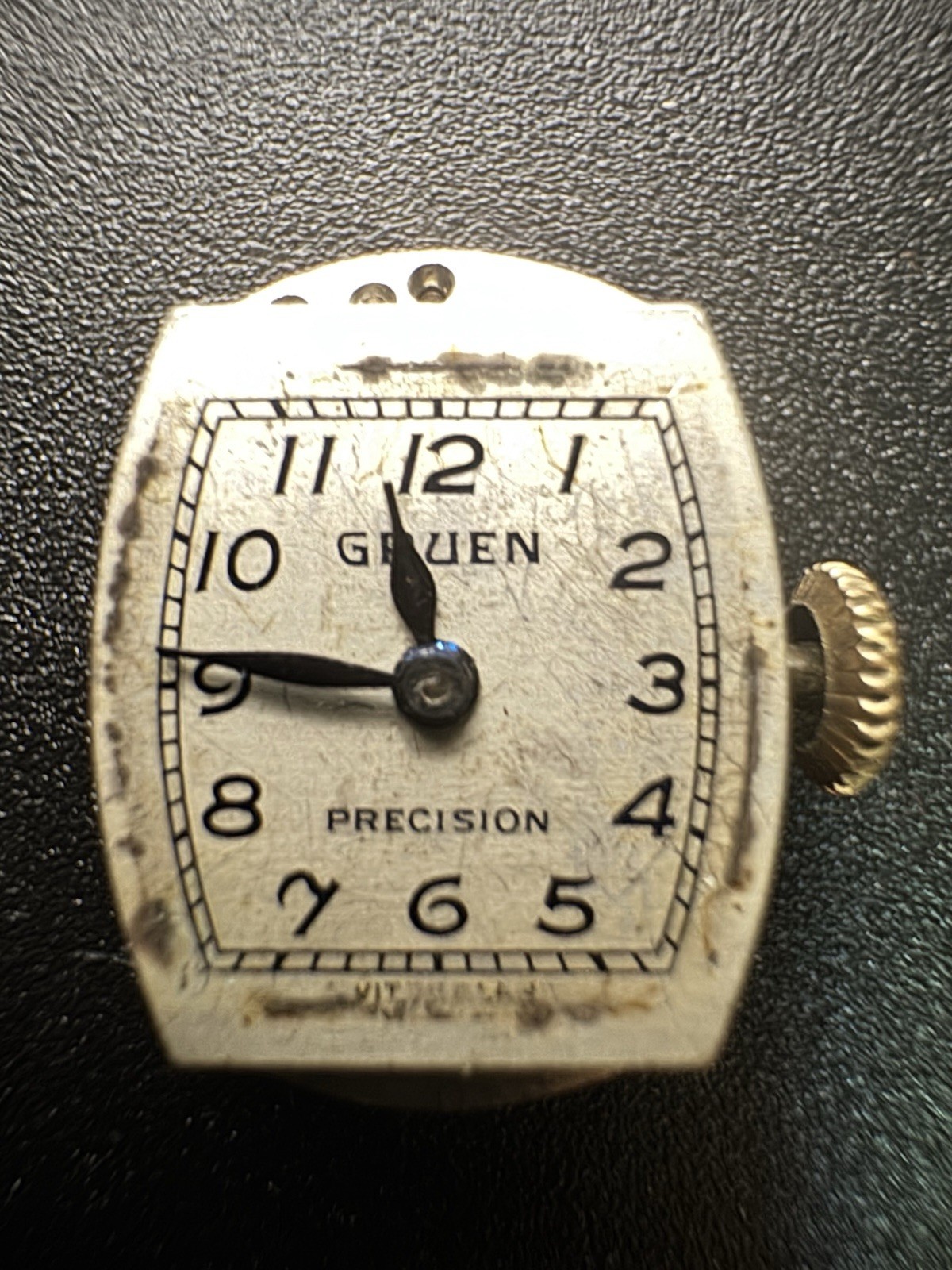 Gruen Precision 275 Watch Movement Dial 17 Jewels Swiss Made Untested For Parts