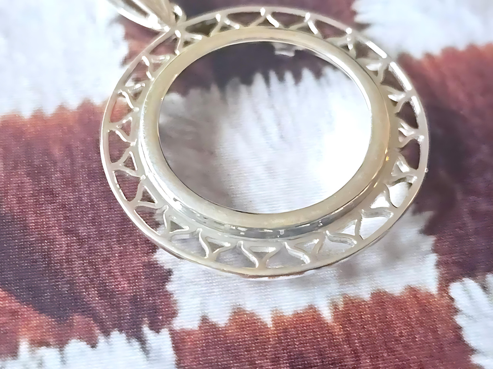 925 Sterling Silver Prong Back Filigree Edge Bezel for 22mm Nickel 5 Cent Coins
