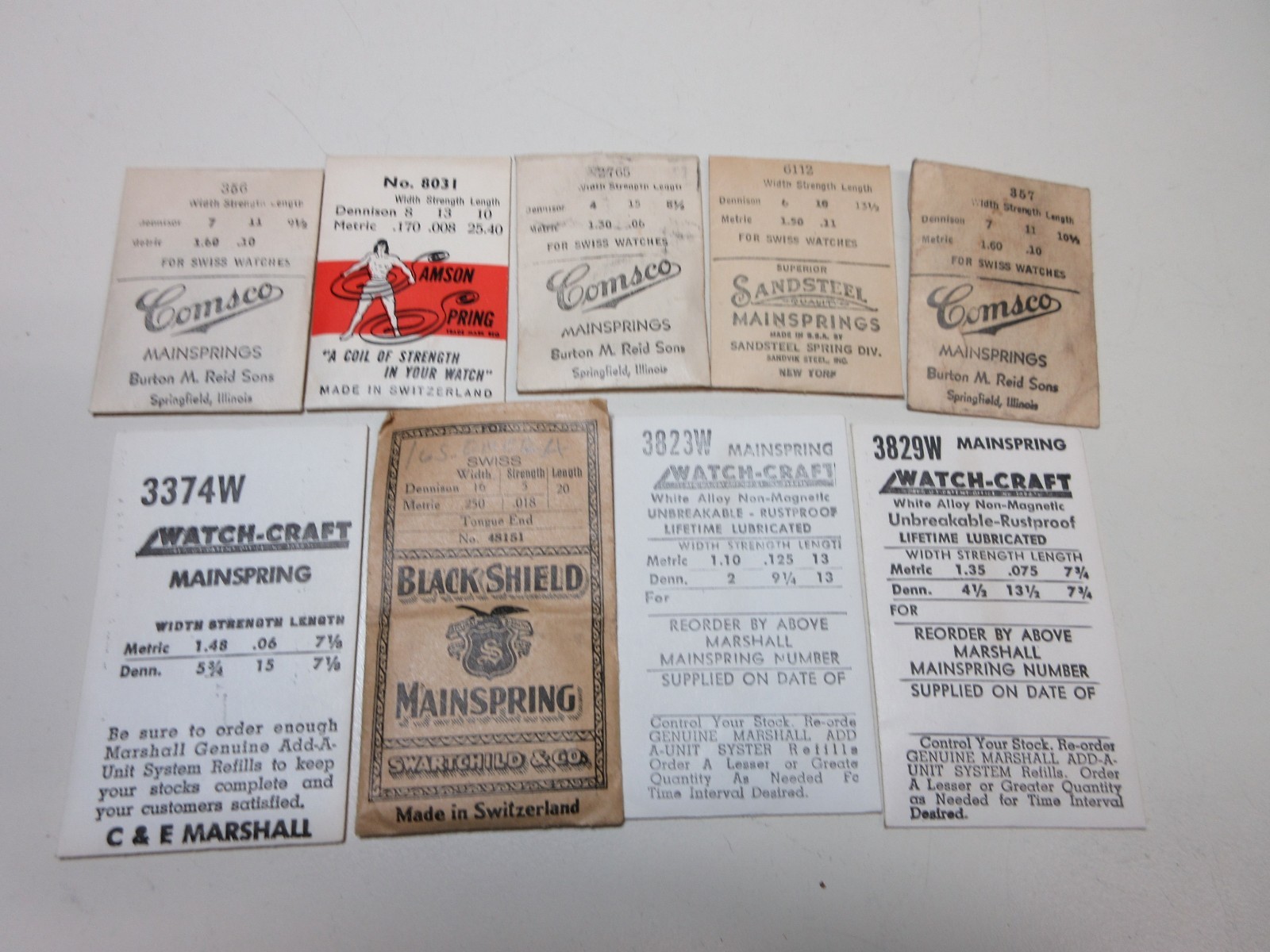 VINTAGE LOT OF 75 WATCH MAIN SPRINGS WATCHMAKER REPLACEMENT PARTS ASSORTED # 13