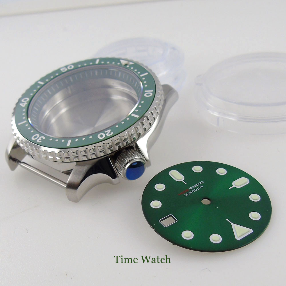 41mm Diver Watch Case+29mm Dial Fit NH35 NH36 200m Waterproof Sapphire Crystal