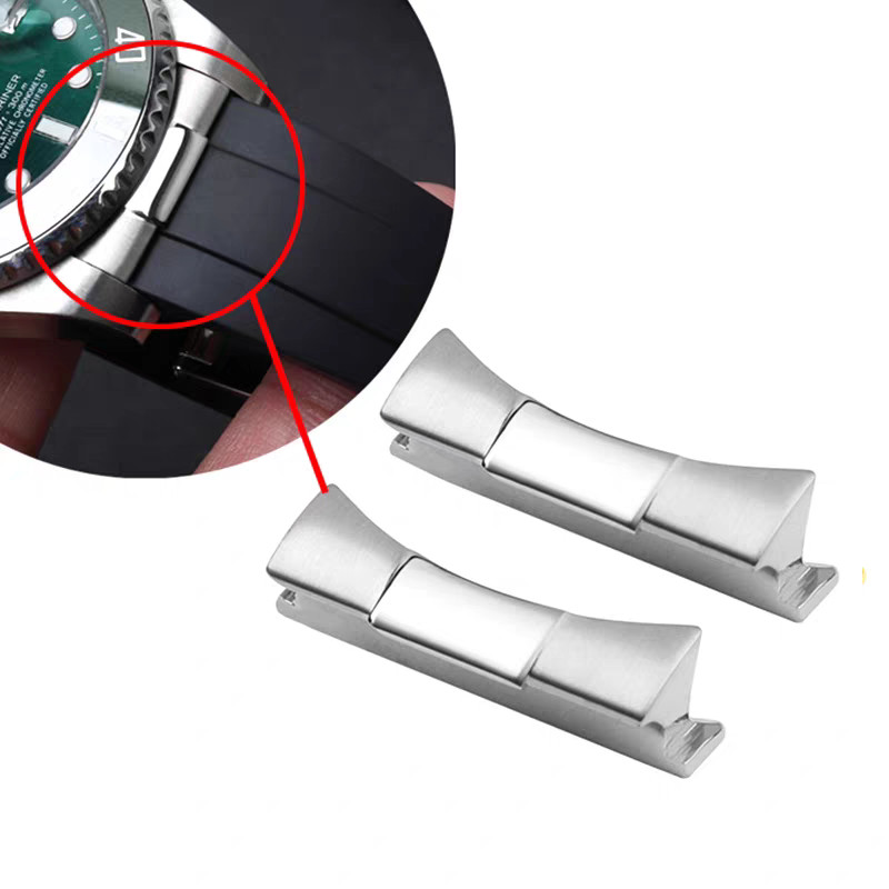 2 CUSTOM STRAP END LINK PIECE FOR ROLEX DATEJUST 116200 116233 116234 SHINY CTR