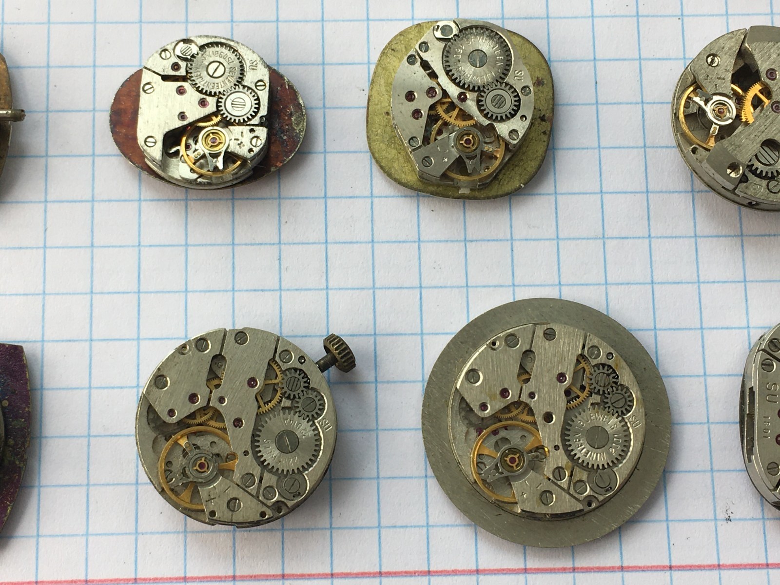 MOVEMENTS (20pcs) FOR Women’s WRIST WATCH Luch Zarya Slava USSR for parts