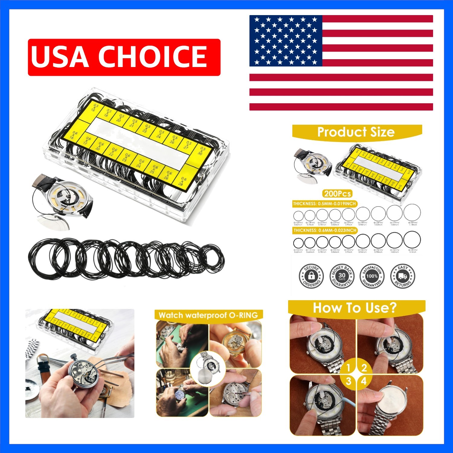 210 Pcs O Ring Watch Gasket,18 Size Rubber Seal O Ring Washers Set 0.5/0.6 Th…