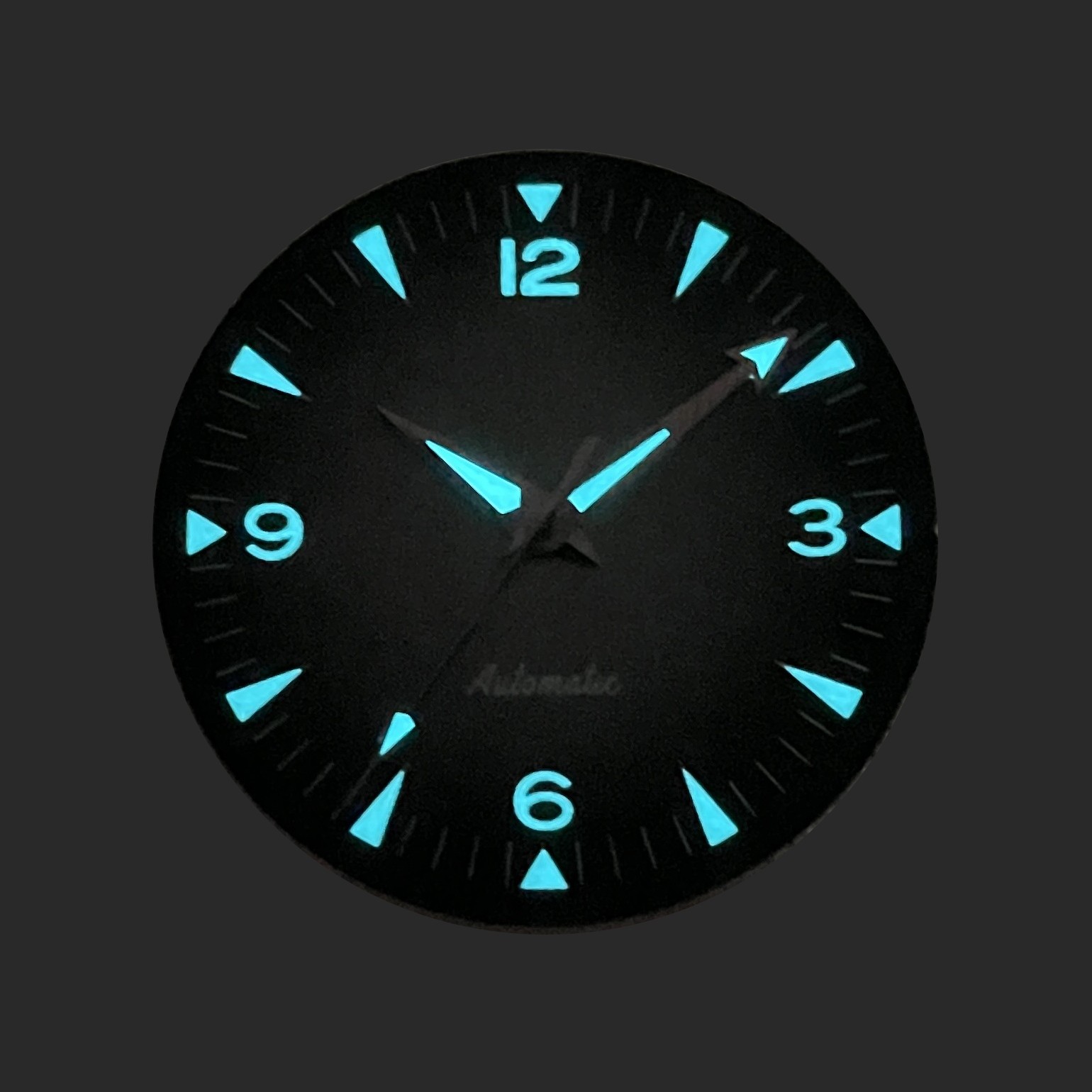 31mm Gradient Black Gray Dial Hands for NH38A NH35A, New Rail Model, BGW9 Lume