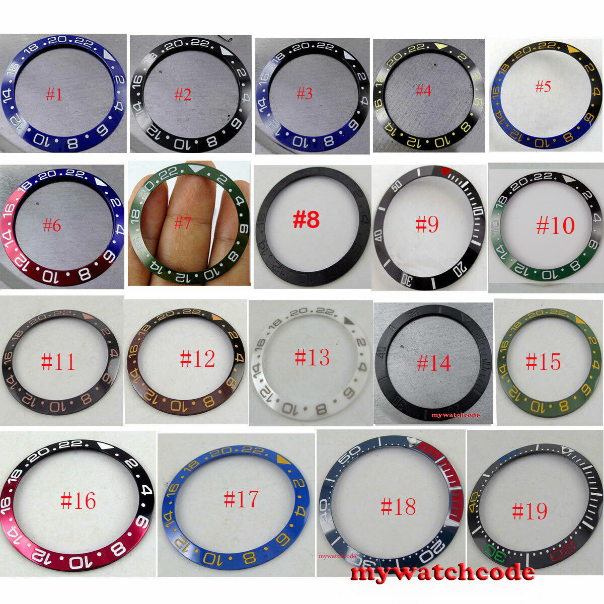 38mm black blue green red ceramic bezel insert fit 40mm GMT bliger mens watch