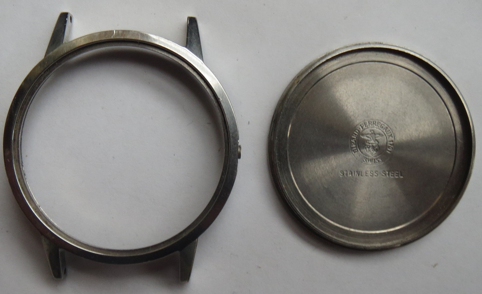 Girard Perregaux mens wristwatch steel case screwback 34 mm in diameter