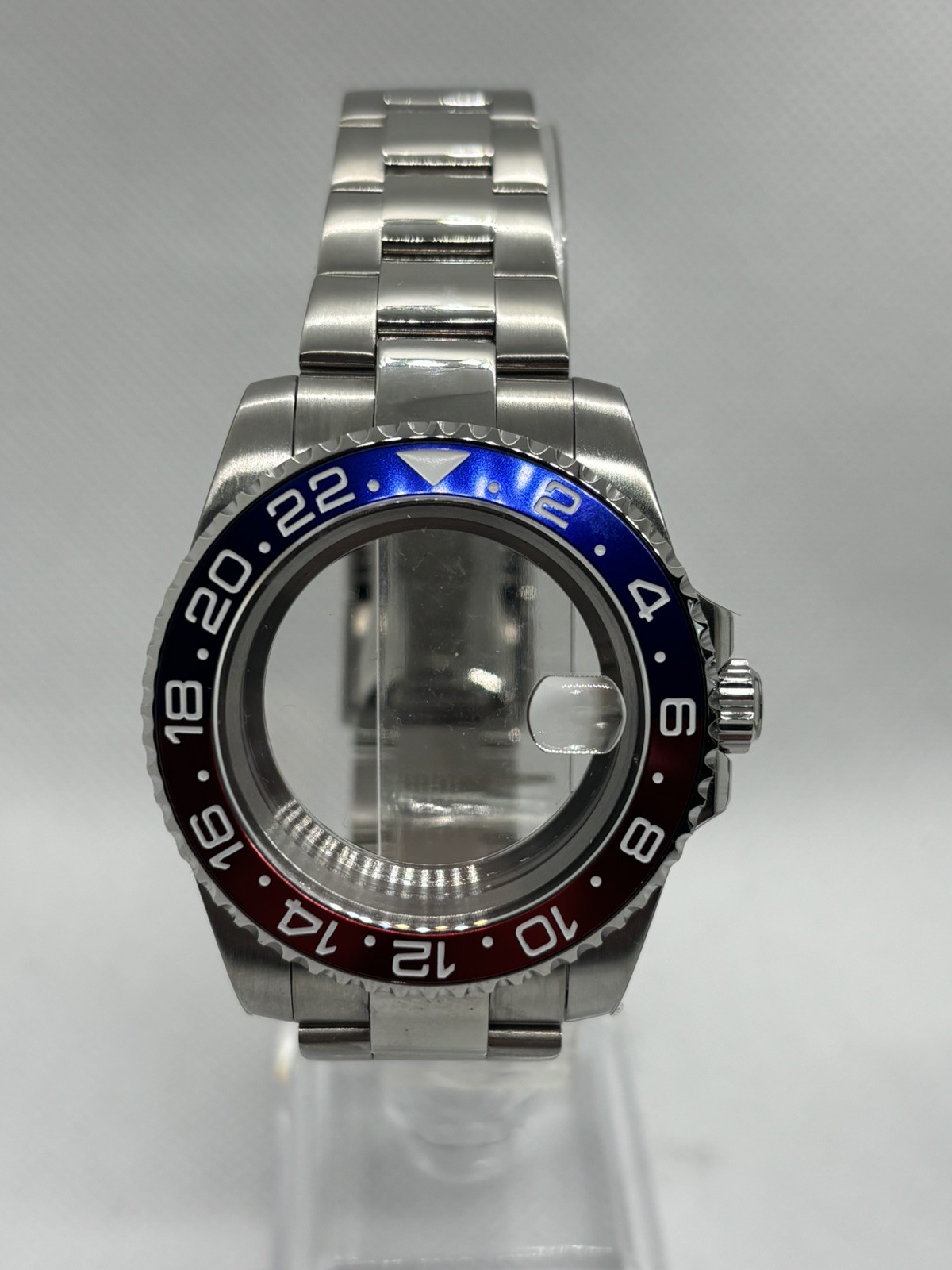 Pepsi Bezel Oyster GMT Watch Case & strap fits NH34 NH35 NH38 Movements