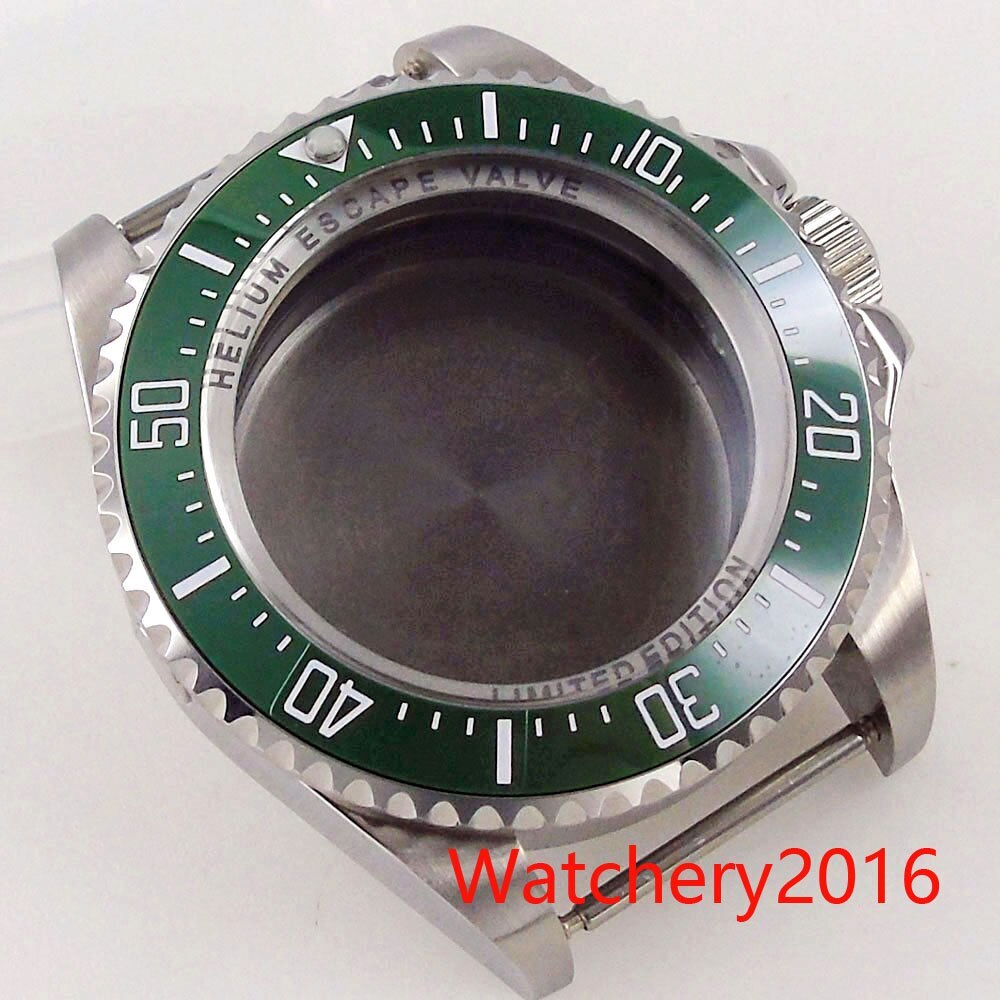 43MM Watch Part Blue Bezel Watch Case Letter Chapter ring Fit NH35 2824 Movement