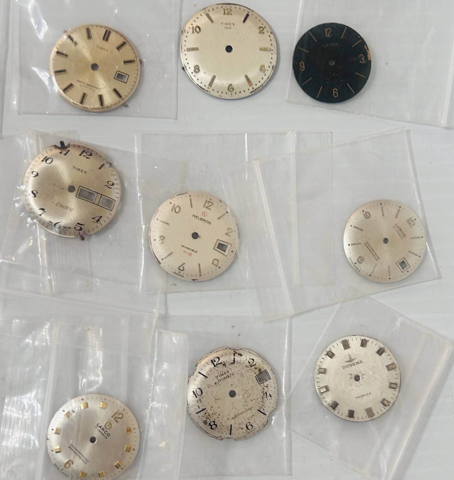 35 old VINTAGE WATCH FACES FINDINGS STEAMPUNK CRAFTS REPAIRING many brands shape