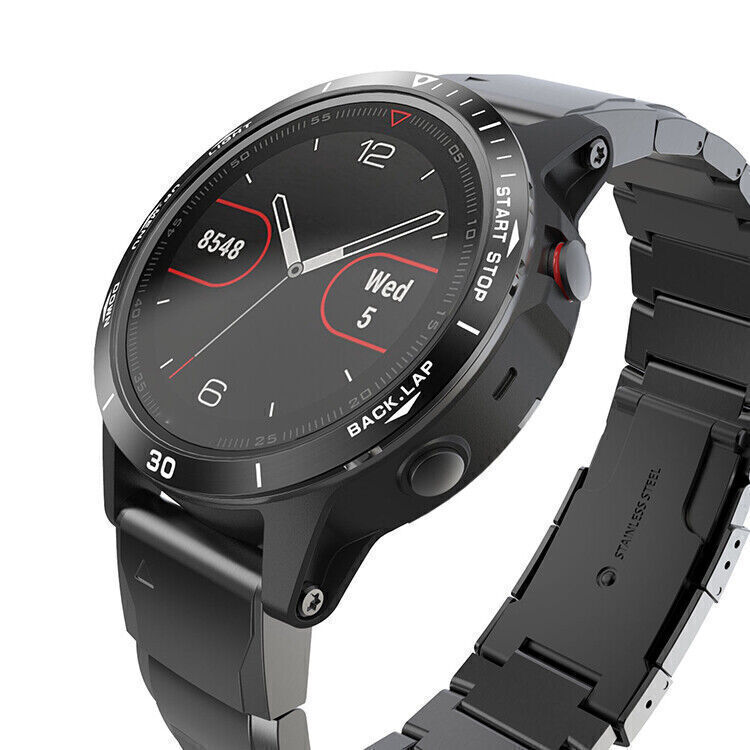 For Garmin Fenix 5 Smartwatch Stainless Steel Bezel Ring Etching Numbers COVER