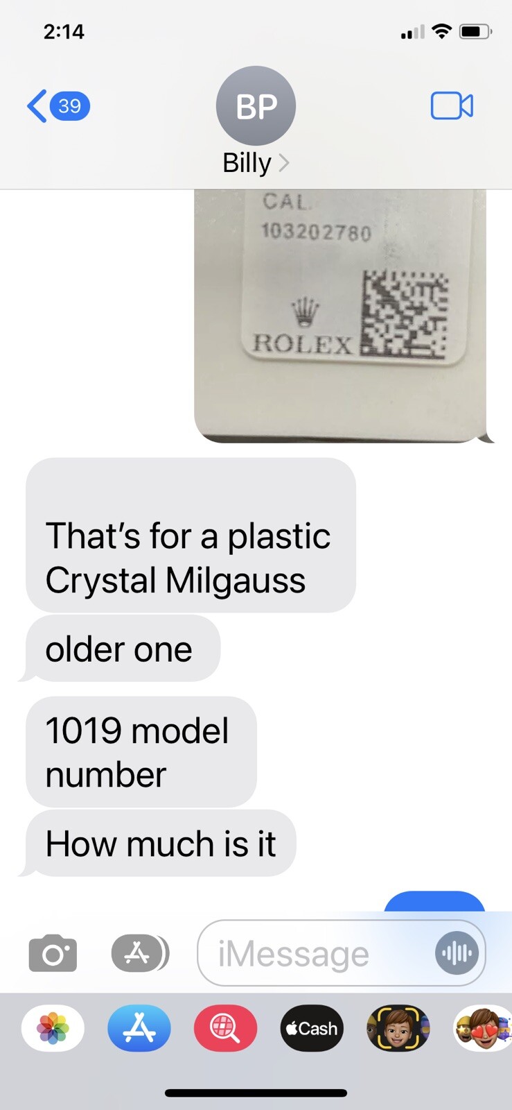 Rolex Crystal-for Milgauss 1019 B25-32-J1 BRAND NEW/ SEALED