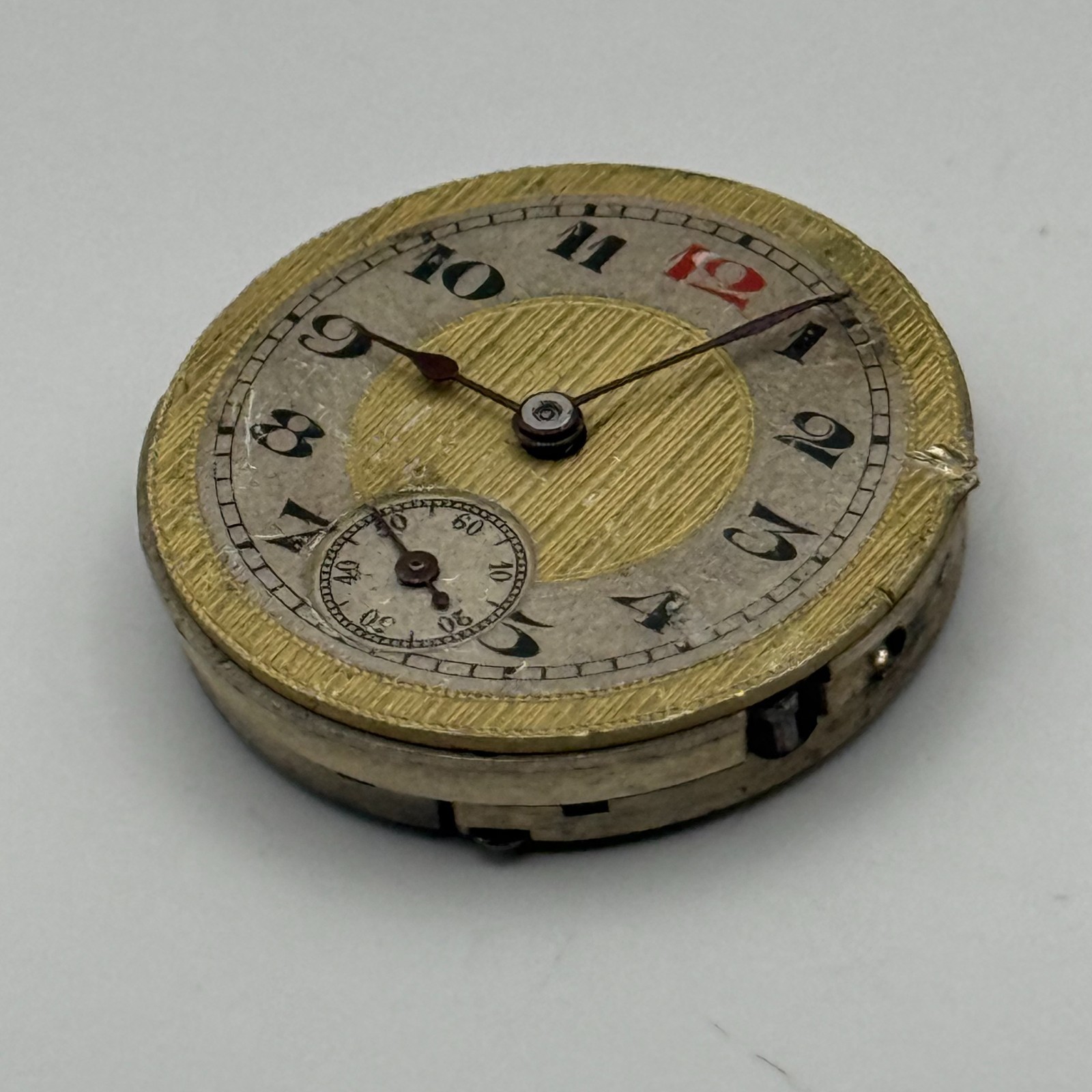 Dreadnought Watch Movement 15 Jewels Sub Seconds Manual Wind Vintage Parts 24.7m