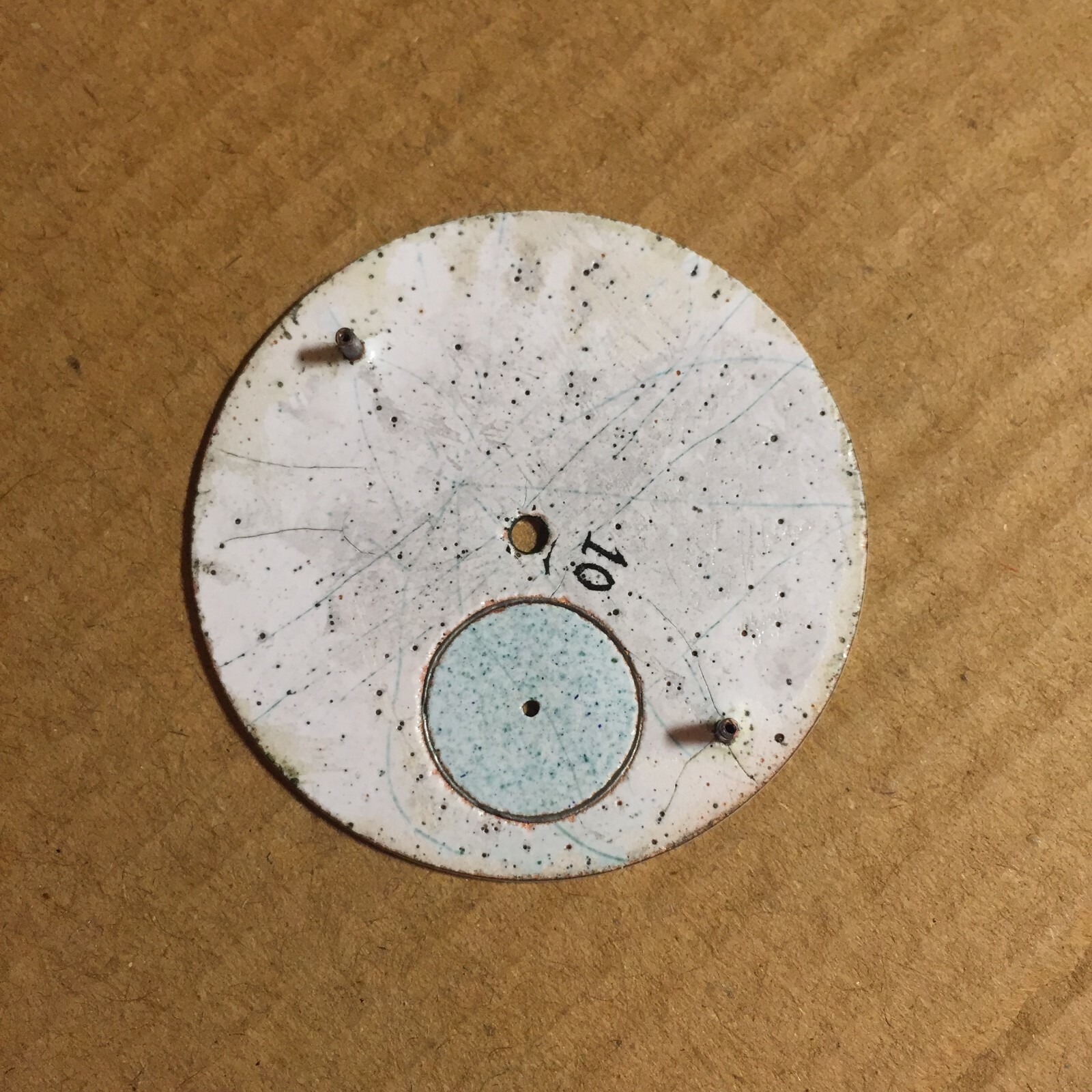 Original Enamel J.E. Caldwell White Vintage Pocket Watch Dial 42.9 mm