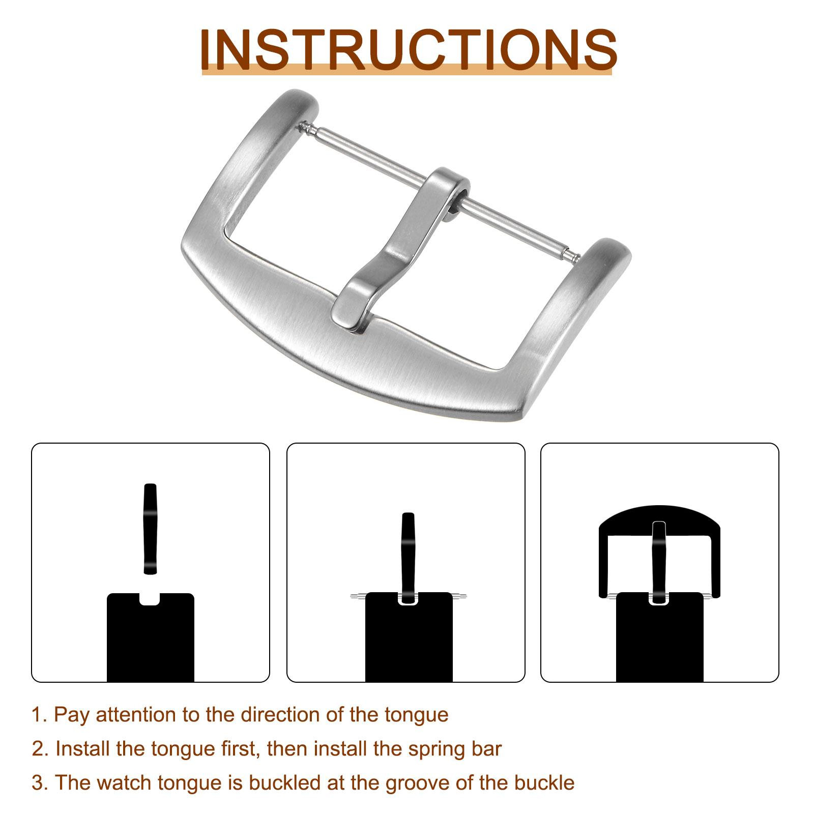 2Pcs Watch Brushed SUS201 Arc Side Type Buckle for 28mm Width Watch Bands