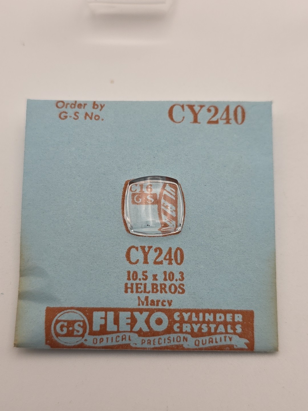 G-S Watch Crystal CY240 Helbros Marcy 10.5X10.3