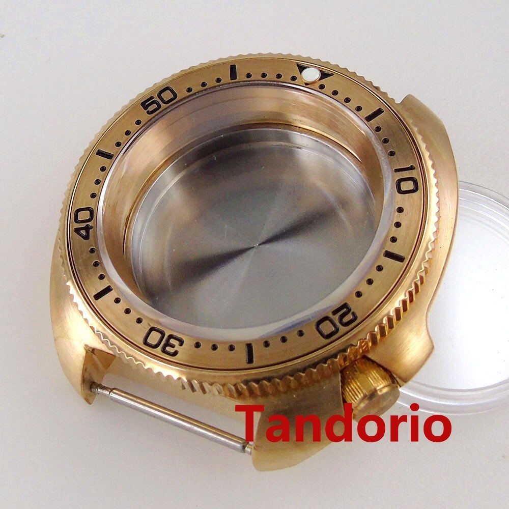 20ATM 44MM Fit NH35A NH36A Solid Bronze Watch Case Sapphire Glass Bronze Bezel