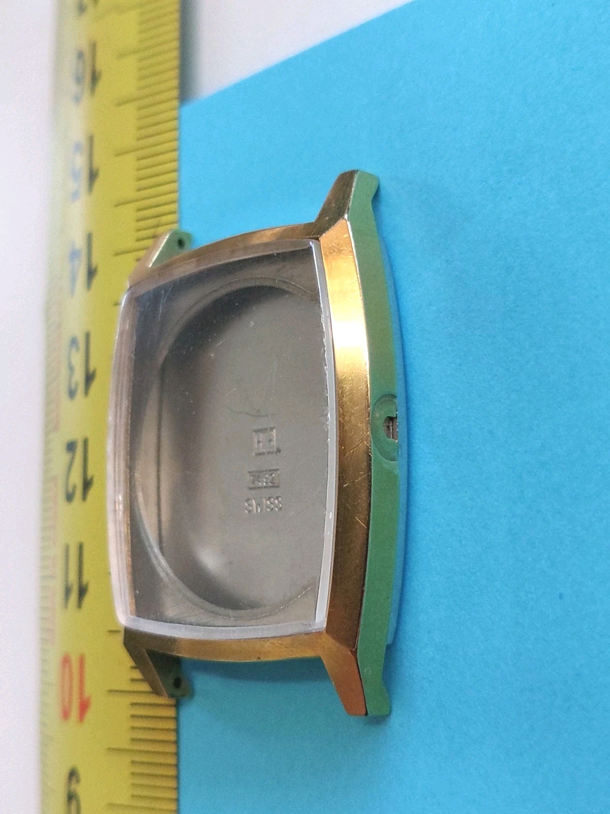 Bulova Tank N3 Gold Electroplated Tonneau Case. HIH7492.#3 566577. 13.5x33mm.
