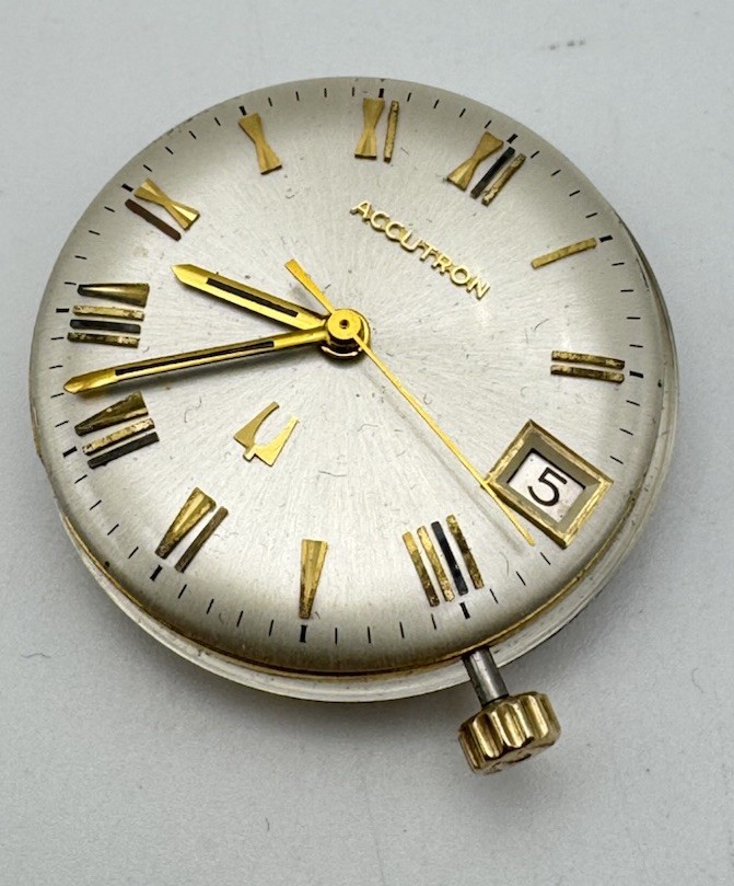 Bulova Accutron 218 D Wrist Watch Movement & Dial With Date
