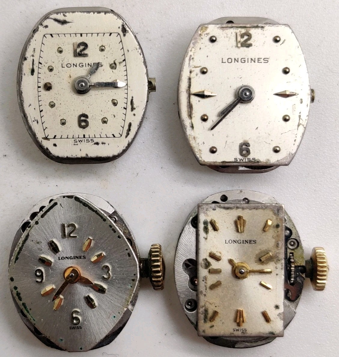Lot Of 4 Longines Cal. 410 4LL movements Run For Repair