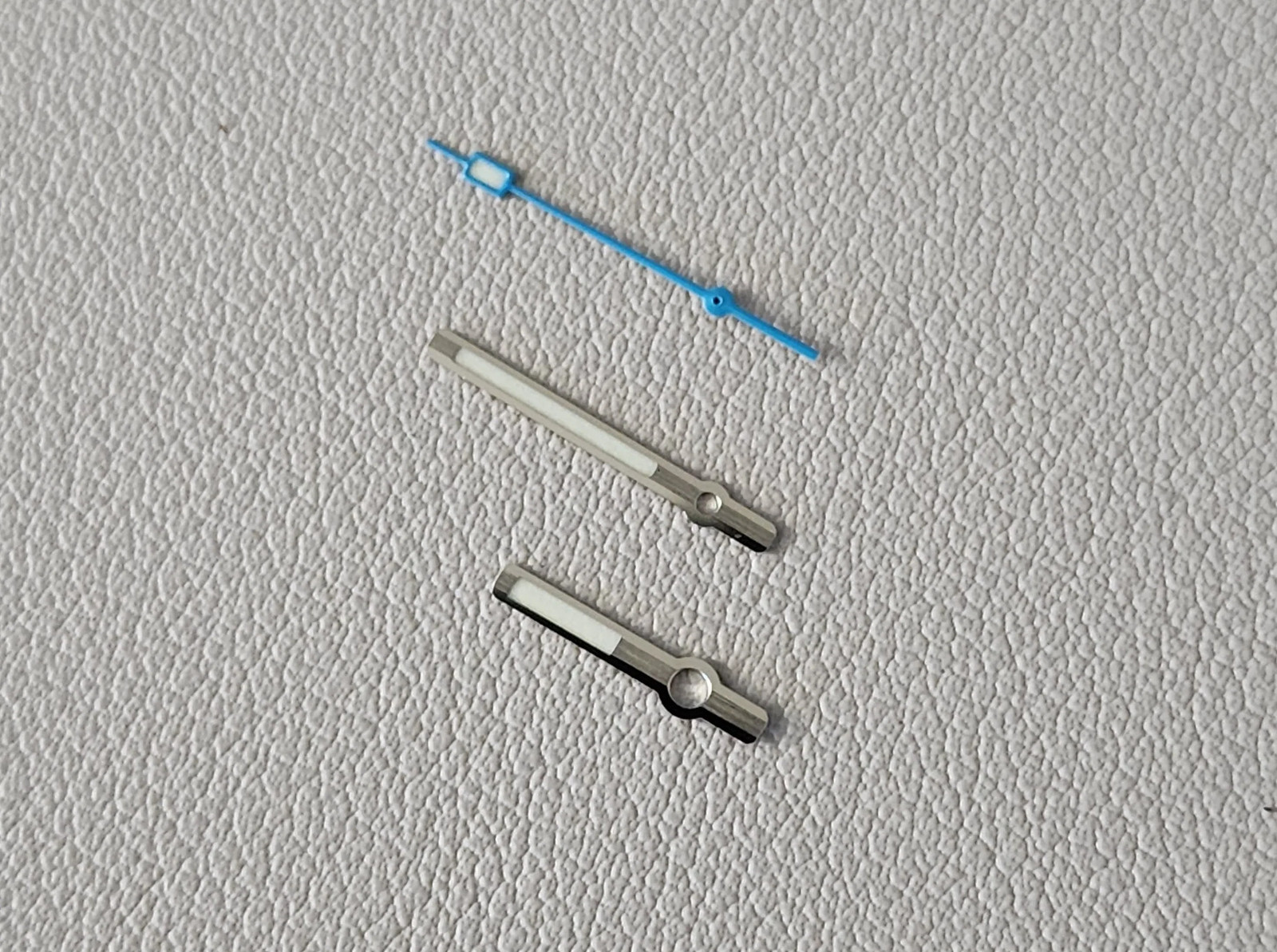 HANDS SET SLA043 STYLE SILVER BRUSHED + BLUE C3 / SEIKO MOD SKX SKX007 NH35 NH36