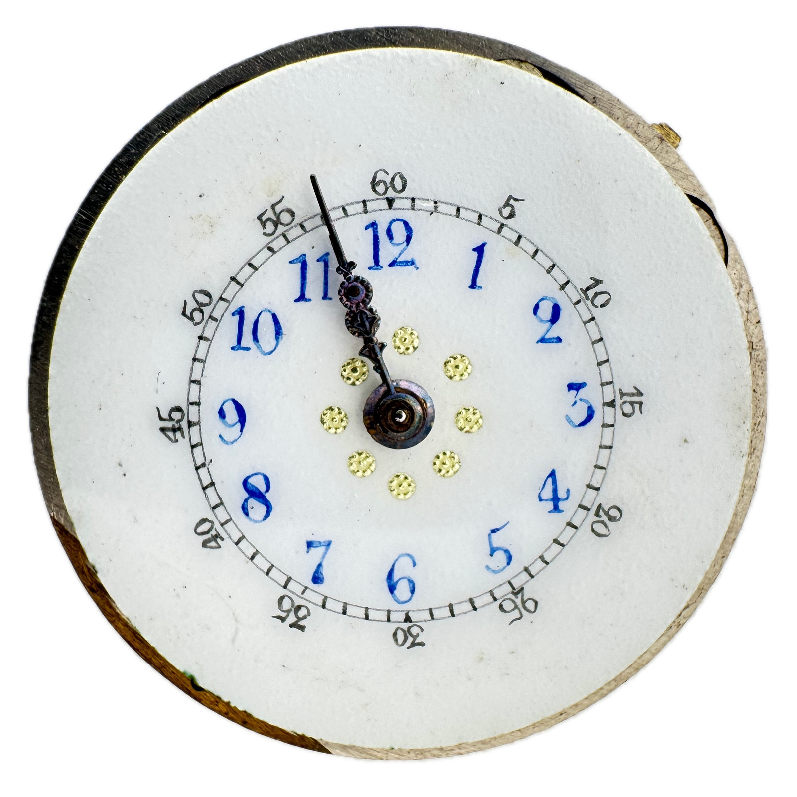 Antique Unbranded Fancy Dial Mechanical Cylinder Escapement Pocketwatch Movement